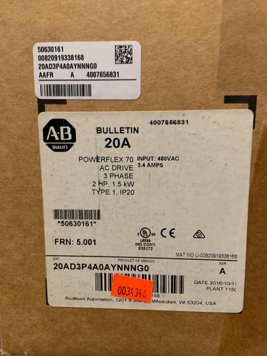 ALLEN BRADLEY 20AD3P4A0AYNNNG0 - Open Box - Picture 3 of 4