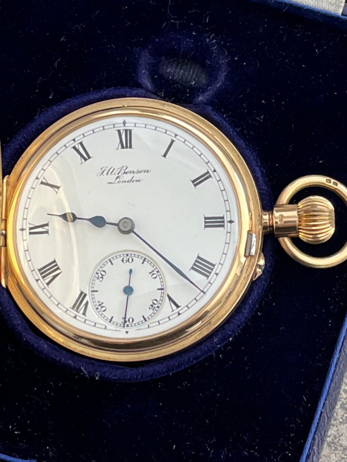 JW Benson Gold Half Hunter pocket watch eBay