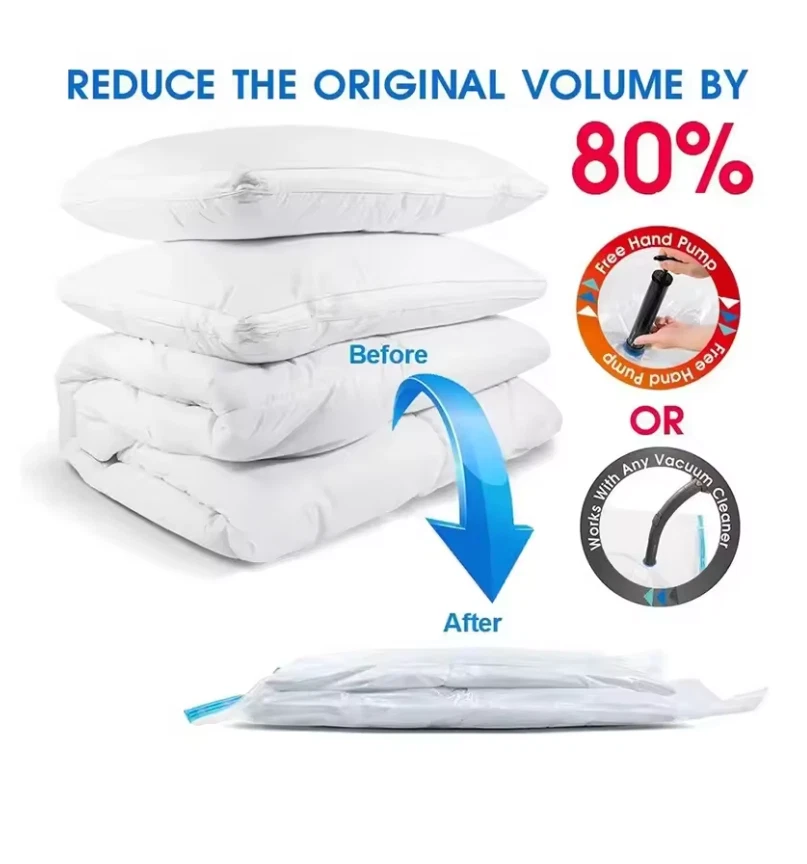 Bolsas de almacenamiento al vacío JUMBO bolsas de compresión para ropa ropa ropa de cama 5 piezas Foto 2 de 4