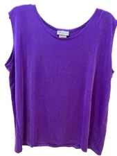 All Hours Purple Sleeveless Slinky Tank Top 4X NWT $46msrp