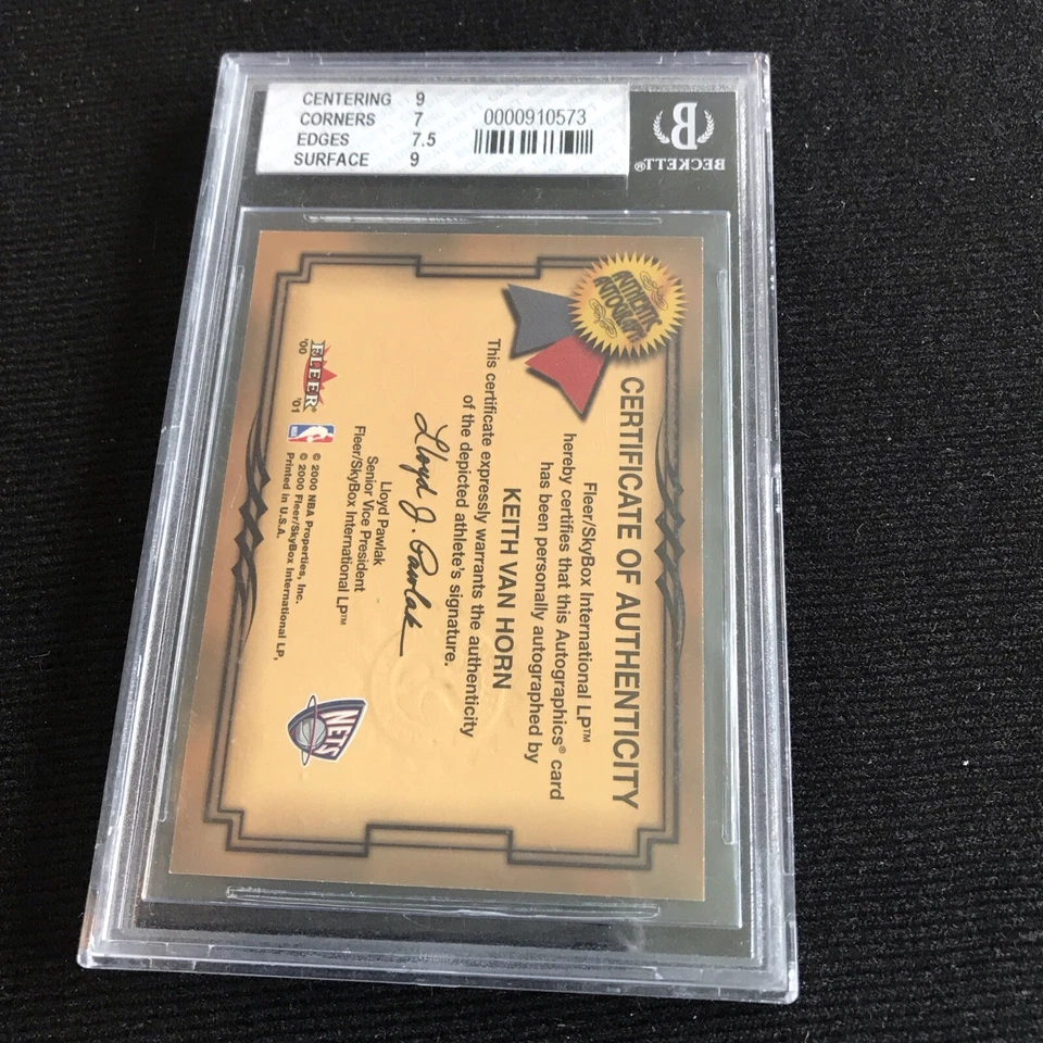 2000-01 Fleer Premium Autographics Keith Van Horn с автографом No71 BGS 7.5 сетки - Изображение 2 из 2