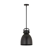 Innovations Newton Metal Bell 10" Stem Pendant, BK/BKM - 410-1SM-BK-M412-10BK