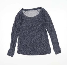 Danskin Damen Tunika Pullover blau U-Boot-Ausschnitt Baumwollmischung Größe XS