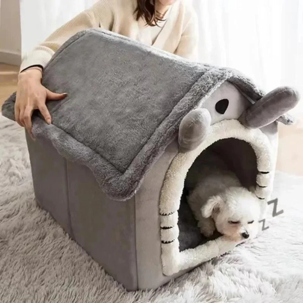 All-Season Washable Pet Bed with Cushion for Small/Medium Cats & Dogs