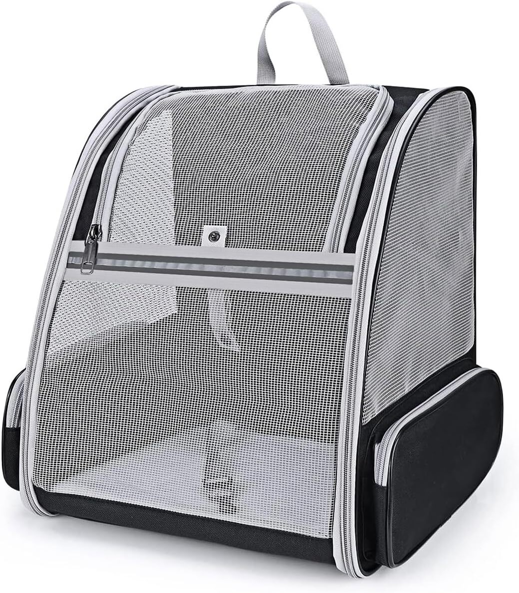 Ventilated Cat Carrier Backpack for Travel Indoor Outdoor Black