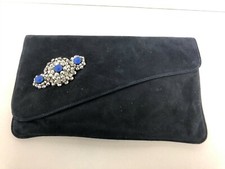 Walborg Navy Blue Suede Crossbody Bag
