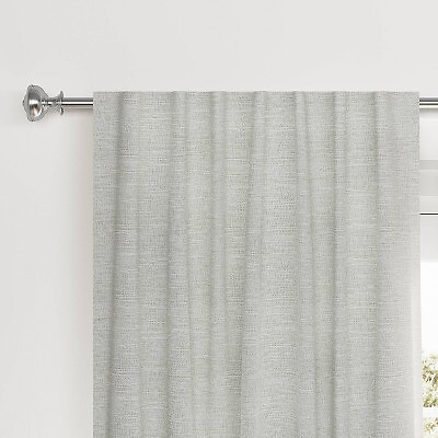 1pc 50''x84'' Blackout Textural Overlay Window Curtain Panel Light Gray -
