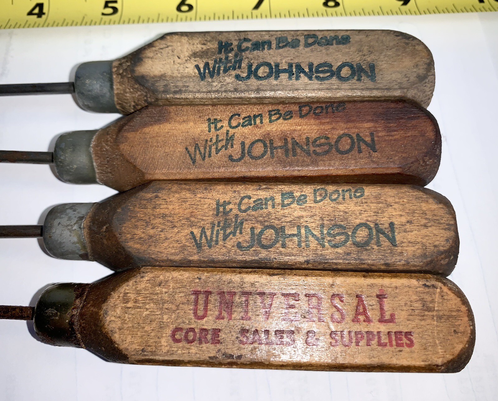 4 Vintage Ice Picks Johnson Princeton, Iowa, Universal Indianapolis