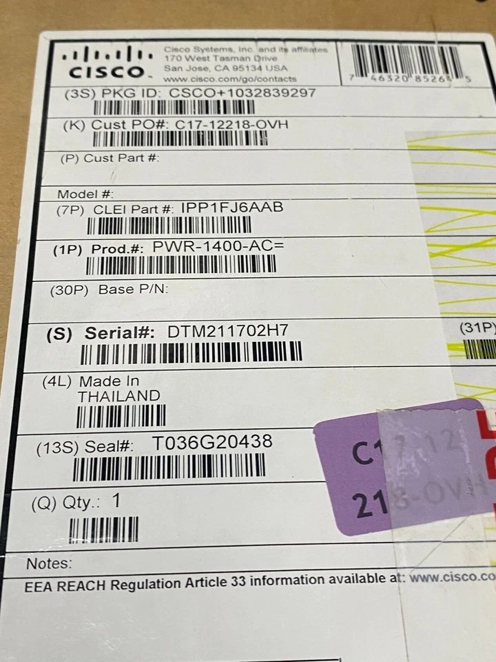 Cisco - PWR-1400-AC - nuovo - Immagine 3 di 4