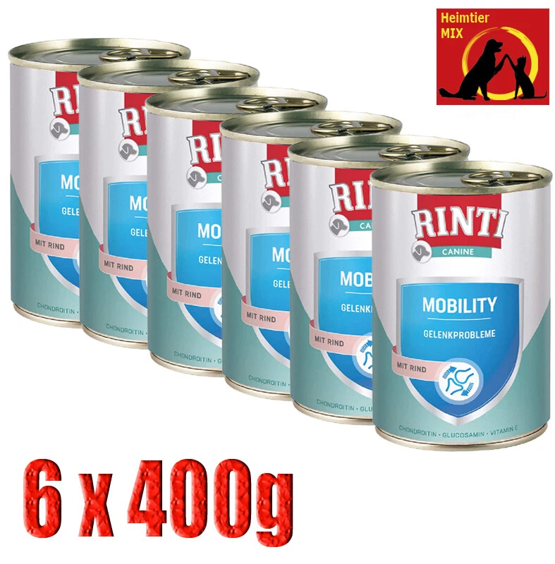 Rinti Canine Mobility Rind 6x400g Unterstützung Gelenkstoffwechsel Osteoarthriis