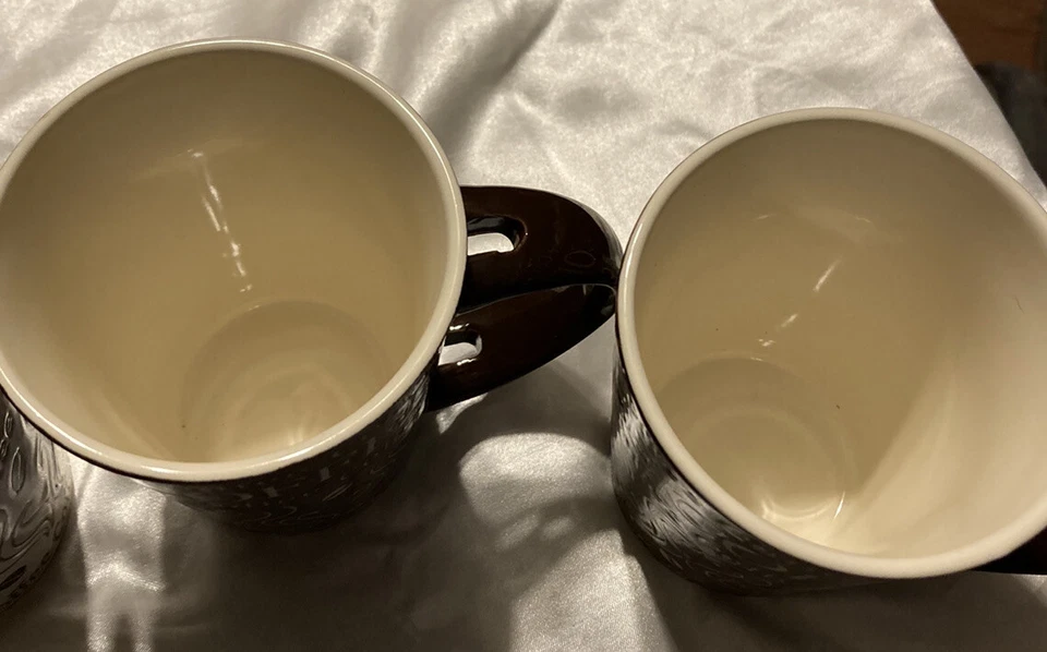 Taza Home Essentials marrón blanco diseño café y grano 8 oz sin cucharas Foto 4 de 4