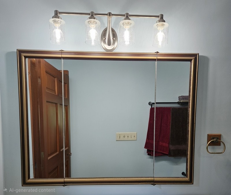 NuTone White Mirrored Wall-Mount Medicine Cabinet, 1 Door, 3 Adjustable Shelves