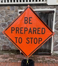 (15) 67"H Vintage Mesh & Vinyl Traffic ROLL-UP SIGNS w/SPLINES  48x48 Sides $65@