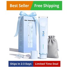 Electric Bikini Trimmer for Women, 2-in-1 Waterproof Painless Hair Blue