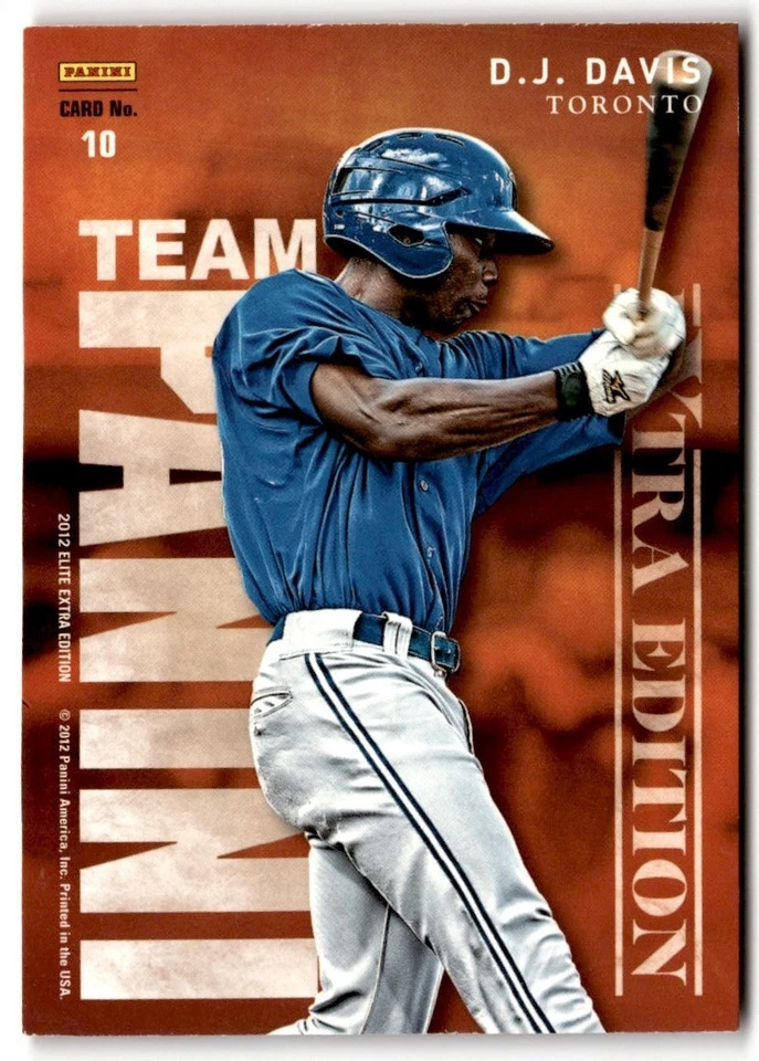 D.J. Davis/Nolan Fontana 2012 Panini Elite Extra Edition Team #10 Toronto Blue - Image 2 of 2