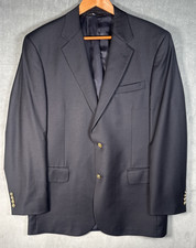 Jos A Bank Signature Collection Wool Blazer 42R Mens Navy Blue Gold Buttons