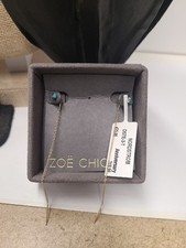 Zoe Chicco 14K Yellow Gold Turquoise Threader Earrings MSRP $475