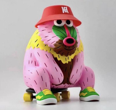 How2work Charr Morita HeyHey Street Baboon Pink Limited Sofubi Figure