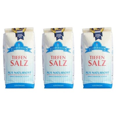 ''500g Luisenhaller Tiefensalz 3x - Natursalz ohne Zusätze fürs Kochen, Würzen & 