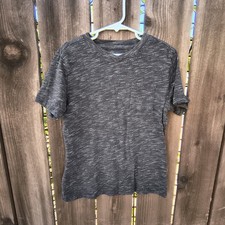 CAT JACK Boys Black White Textured V-Neck Short Sleeve Tee Shirt S 6/7