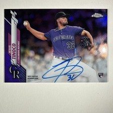 2020 Topps Chrome Rookie Autos Jesus Tinoco RA-JT Purple Refractor /250 AU, RC