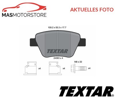 SATZ BREMSBELÄGE BREMSKLÖTZE HINTEN TEXTAR 2456301 A FÜR SKODA (SVW) YETI