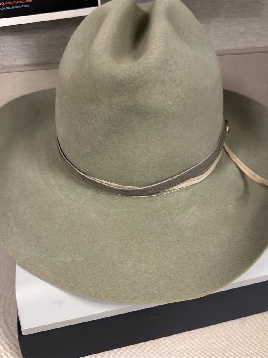 帽子 RESISTOL CATTLEMAN 4xxx Resistol Silver Sand 4X Bison Cattleman Felt Cowboy Hat