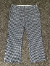 Haggar Slacks Mens Vintage 70s Blue Plaid Hippie Disco Pants Made In USA