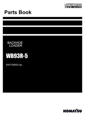 Komatsu WB93R-5 Backhoe Loader Parts Catalog Manual SN F50003-Up