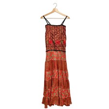 Y2K Floral Paisley Patchwork Tiered Maxi Dress Fairy Boho