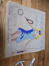 Vintage Silver Needle Designs Needlepoint Canvas I'd Rather Be Playing Tennis
