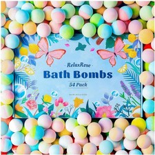 54 Pack Handmade Bath Bombs   Colorful Relaxation with 9 Scents for All Ages