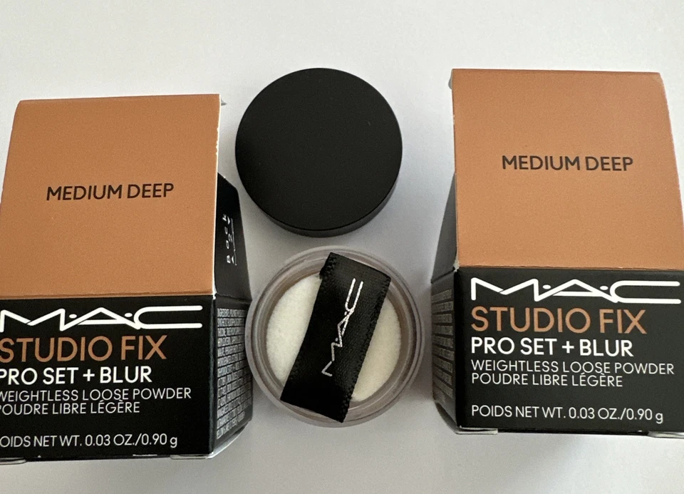 Lot of 3 MINI MAC Studio Fix Pro Set+Blur Loose Powder 0.03oz 0.90g Medium Deep - Image 2 of 4