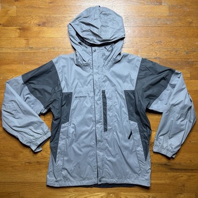 Columbia Omni Tech Waterproof Windbreaker Jacket Mens Medium Gray Packable