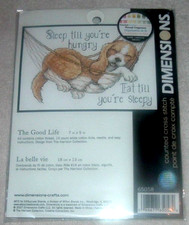 Dimensions "The Good Life" Puppy Dog Counted Cross Stitch Kit  PQQ