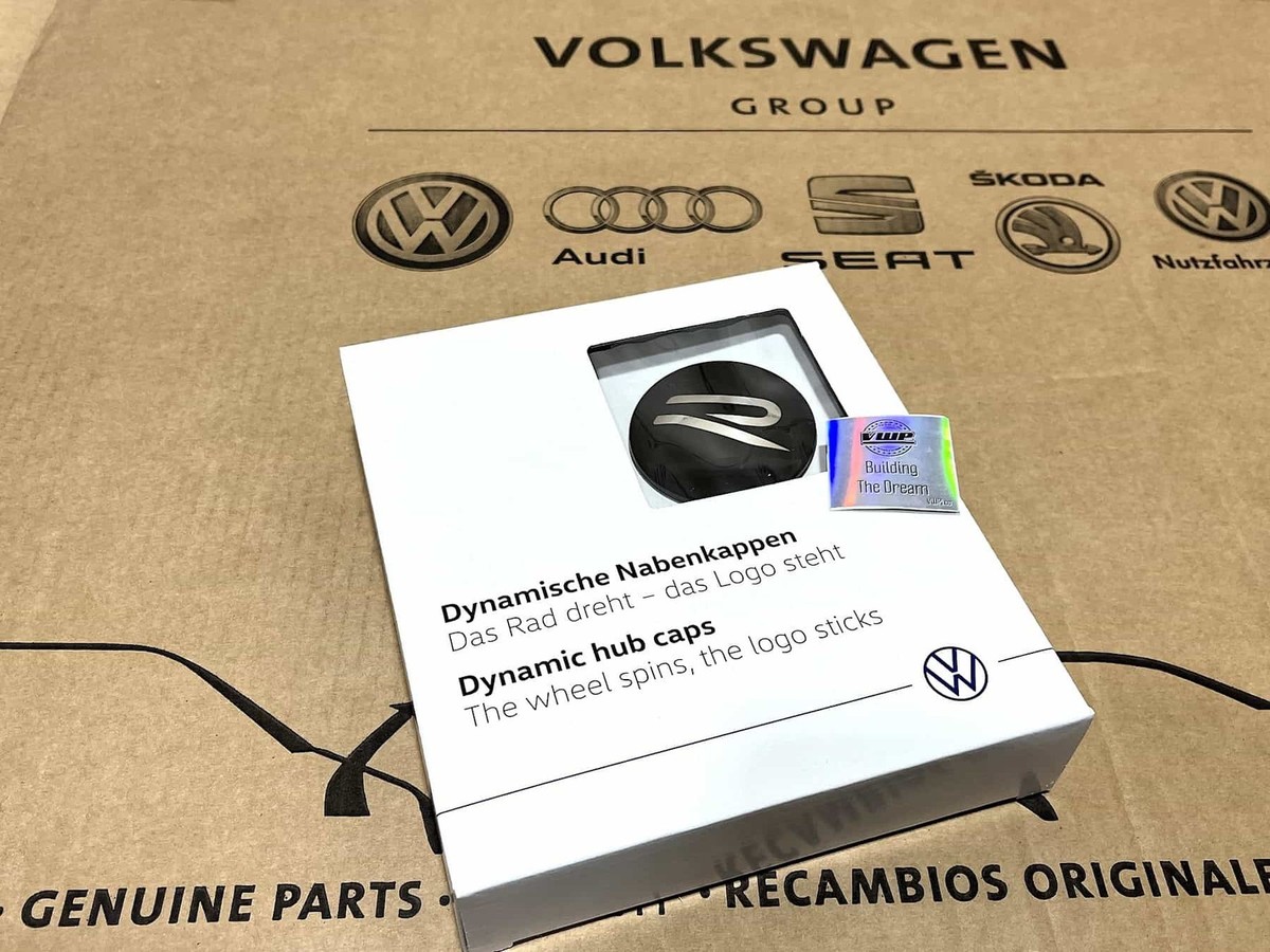 VW Golf MK7 MK8 R 66mm Dynamic Wheel Center Caps Genuine New OEM 