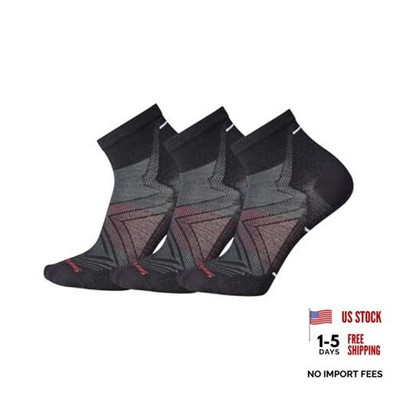 Smartwool Men's Run Zero Cushion Ankle Socks X-Large Black-3pk