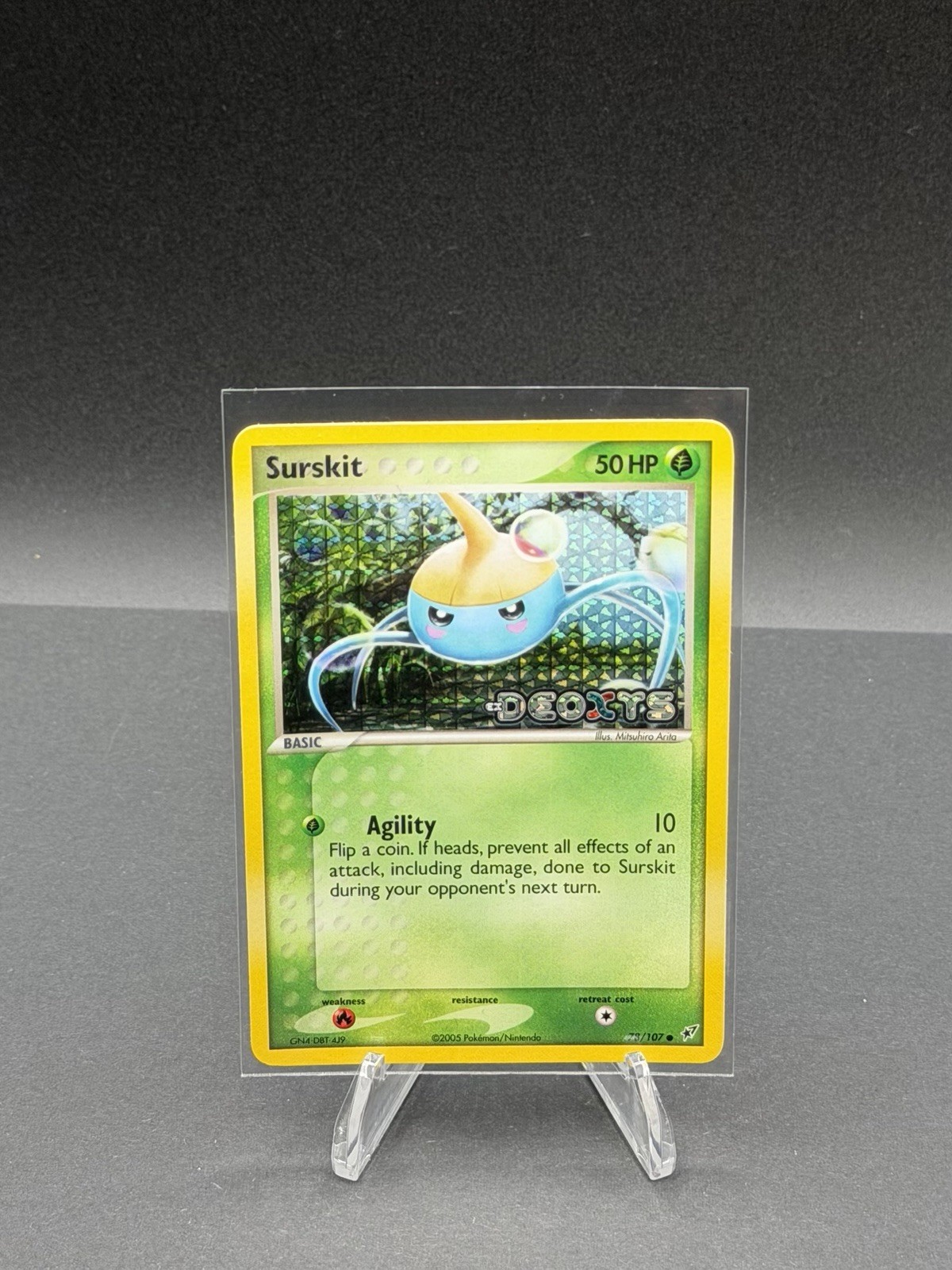 Pokémon TCG- 2005 Surskit 78/107 Reverse Holo Stamped Deoxys NM