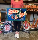 Antique Vintage Old Style Sign Cheer Up Soda Beverage Made USA
