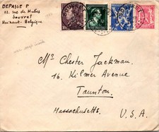 GOLDPATH: Belgium cover 1946 to USA mixed franking CV901_P16