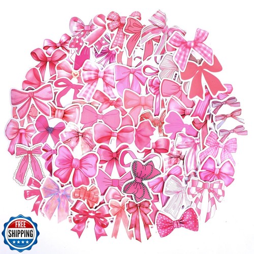 HJZHII 100PCS Coquette Bows Stickers, Cute Waterproof Vinyl Decals ...