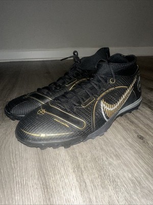 Nike SuperFly 8 Academy TF Black Gold Turf Soccer Shoes DJ2878-007 Men Sz 10