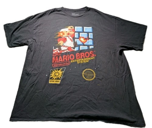 Men’s Super Mario Bros. Nintendo Entertainment System Black Shirt Size XL