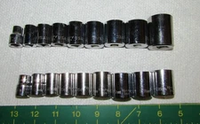 Husky 3/8" Drive SAE 5/16 to 7/8" & Metric 10 to 19mm - Made in USA - Lot 11-49