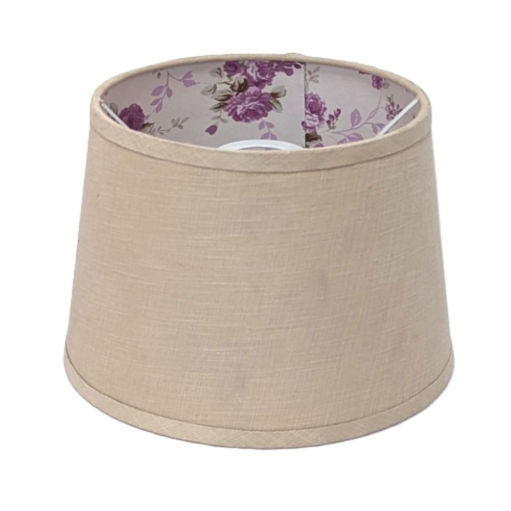 Litecraft Light Shade Floral 25.5cm Easyfit Tapered Lampshade- Natural Clearance