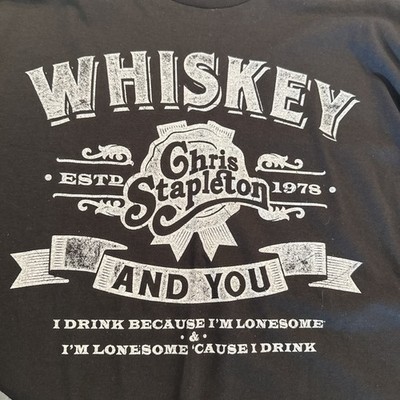 Authentic Chris Stapleton Concert T Shirt, Whiskey And You, Size  2XLarge