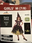 Girls Halloween Costume Starry Witch Glow In The Dark Medium 7-8 New