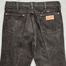 Vintage Wrangler 936 Jeans Mens 34x31 Cowboy Cut Slim Fit Black Denim 90s