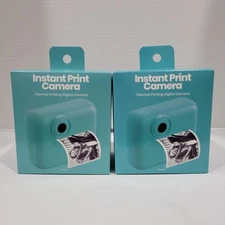 2pk Instant Print Camera Thermal Printing W/ Paper New 1080p Video Blue