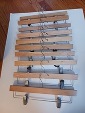 10 Pcs. Wooden Pants Skirt Hangers w/ 360  Swivel Hook